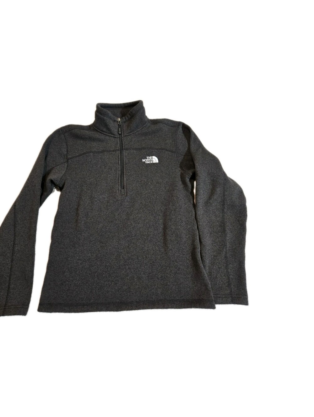 The North Face Sweater Mens Small Gray 1/2 Zip Fleece Lined Hiking Outdoor